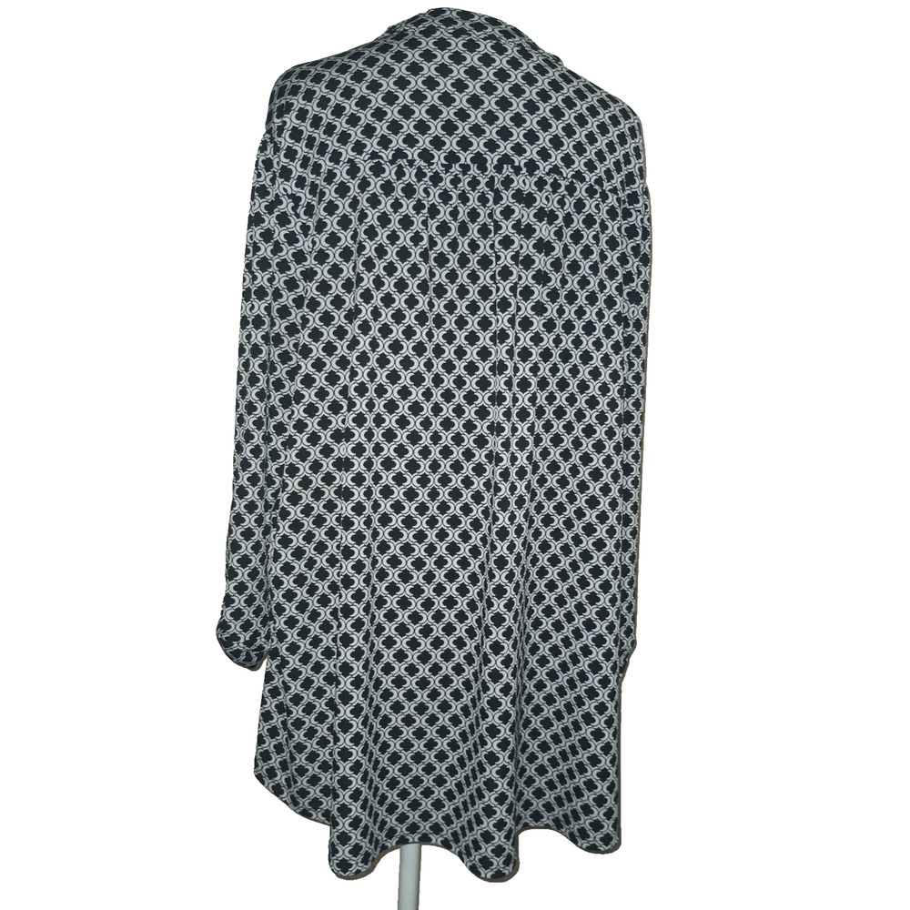 cb Women’s Black & White V‑Neck Button Front Dress Size 3X M015D - Picture 2 of 3